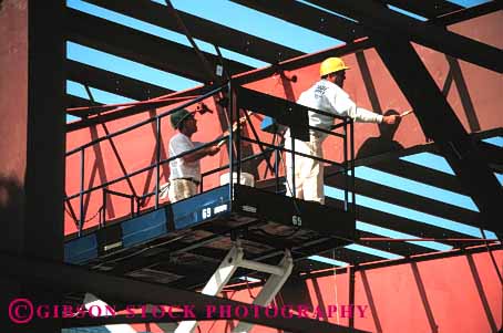 Stock Photo #1384: keywords -  art beam brush building construction cooperate craft elevate employee equipment extend frame horz industry job labor lift machine men metal new occupation paint painter paycheck reach scissor skill steel summer team white work