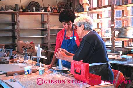 Stock Photo #1387: keywords -  adult art assist california center class classroom clay contour craft create education feel help horz learn mendocino observe practice sculpture shape student studio teach teacher team touch women