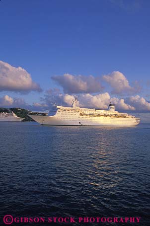 Stock Photo #1390: keywords -  calm clean cruise horz islands liner ocean passenger port princess relax sea ship sky sleek travel trip tropical vacation virgin white