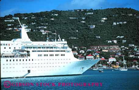 Stock Photo #1391: keywords -  calm clean cruise horz islands liner ocean passenger port princess relax sea ship sky sleek travel trip tropical vacation virgin white