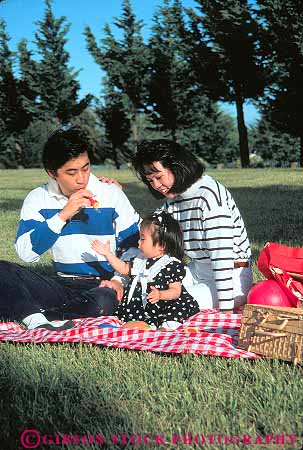 Stock Photo #15921: keywords -  asian child children eat eating eats ethnic ethnicity families family father food fun girl group groups husband japanese leisure meal meals minority mother outdoor outdoors outside parent parents people person picnic picnicked picnickers picnicking picnics play playing recreation relax relaxed relaxes relaxing released sit sits sitting social summer together vert wife