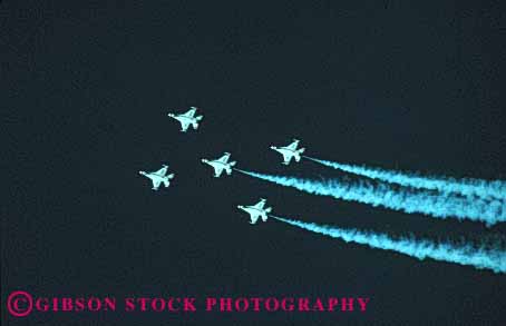Stock Photo #1426: keywords -  achieve acrobat aerial air airplane coordinate display fast force horz jet military navigate performing risk show skill sky soar team thunderbirds zoom