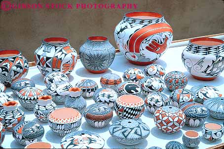 Stock Photo #15958: keywords - acoma american art artifact artifacts artistic bowl bowls clay craft crafted crafts cultural culture decorate decorated design display displaying displays earthen ethnic handicraft handmade heritage horz indian merchandise mexico minority native new paint painted pot pots pottery pueblo retail sale sales sell selling sells style tradition traditional