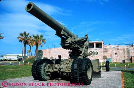 Stock Photo #6070: keywords -  canon conflict fort georgia gun historic history horz memorial military monument screven shoot war weapon