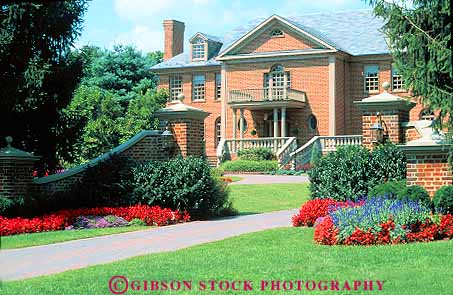 Stock Photo #11421: keywords -  abode building class dwelling expensive home homes horz house houses landscape landscaped landscaping mansion maryland potomac released residence resident residential scale summer up upper