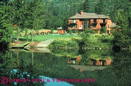 Stock Photo #1474: keywords -  abode acre country dwelling estate expensive family home horz house investment lake landscape lot open oregon private property quarters quiet ranch real reflection released residence residential river rogue rural shelter solitude space water wood