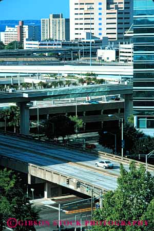 Stock Photo #6065: keywords -  building buildings city cityscape divided downtown elevated highway highways jacksonville layer layers many mutilple office pavement road route street town traffic transportation urban vert