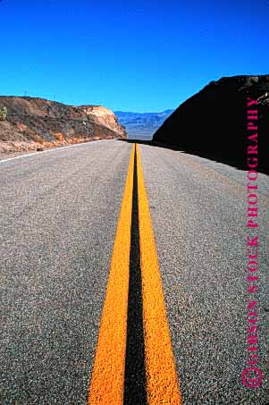 Stock Photo #1484: keywords -  california drive highway horizon landscape open pavement road route scenic street stripe travel vert
