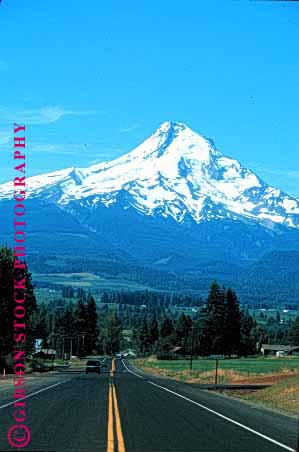 Stock Photo #1499: keywords -  asphalt hood landscape mountain mt. open peak remote road rural scenic snow vert washington wilderness