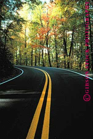 Stock Photo #1511: keywords -  autumn blue country countryside curve danger fall foliage landscape parkway remote ridge risk road route rural scenic street stripe vert virginia