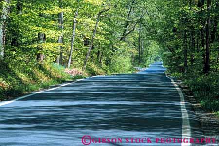 Stock Photo #6063: keywords -  alone corridor countryside forest green highway horz in isolated open pavement quiet road route rural street summer tree trees virginia