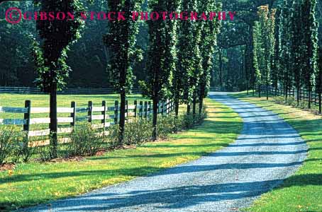 Stock Photo #1520: keywords -  country countryside curve farm foliage gravel green horz jersey landscape new path ranch remote road rough route rural scenic