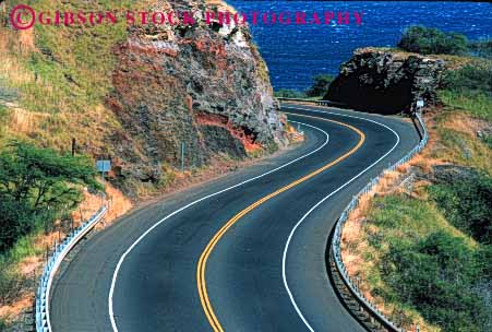 Stock Photo #1521: keywords -  clean coast country countryside curve hawaii horz landscape maui ocean remote road route rural scenic seascape shore street view