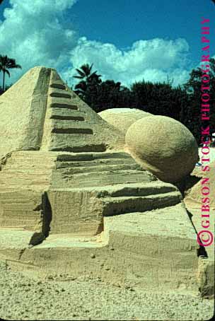 Stock Photo #1536: keywords -  architecture beach castle craft create design hawaii modern pyramid sand sculpture temporary vert