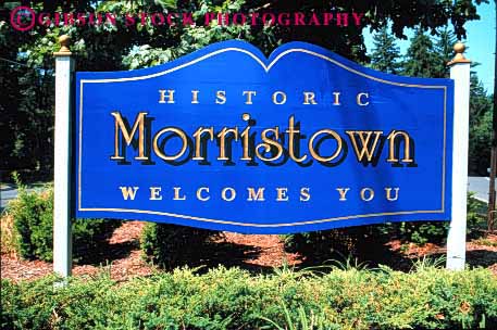 Stock Photo #1566: keywords -  announce city colorful encourage greet horz jersey morristown new paint receive sign visitor welcome