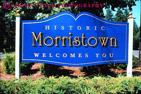 Stock Photo #1566: keywords -  announce city colorful encourage greet horz jersey morristown new paint receive sign visitor welcome