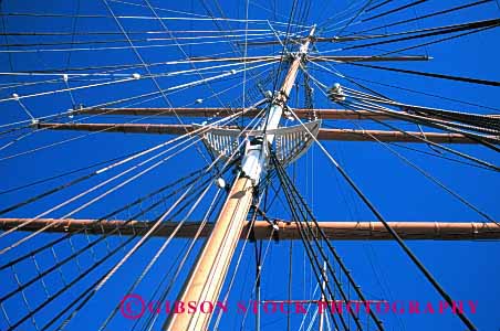 Stock Photo #1585: keywords - americana balclutha boat francisco geometric geometry historic horz line mast rig rope sail san ship square wood