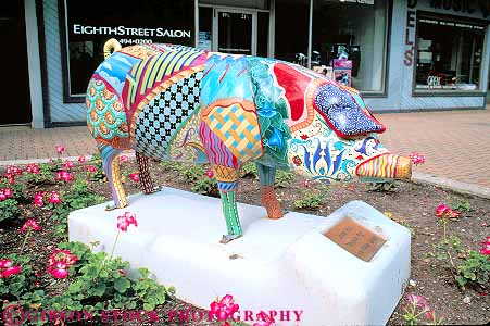 Stock Photo #16188: keywords -  animal animals art artistic color colorful create creative holland horz mammal mammals metal michigan outdoor outside pig pigs public sculpture sculptures statue statues steel