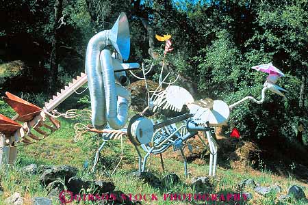 Stock Photo #16200: keywords - abstract abstraction abstracts animal animals art artistic california create creative cute funny home horz metal outdoor outside public rivers scrap sculptures statue statues steel surreal three