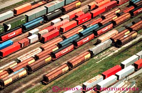 Stock Photo #3400: keywords -  aerial british bulk cargo columbia commerce freight horz industry railroad shipping train transportation vancouver yard