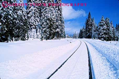 Stock Photo #1616: keywords -  horz industry parallel railroad scenic shipping snow tracks train transportation weather winter