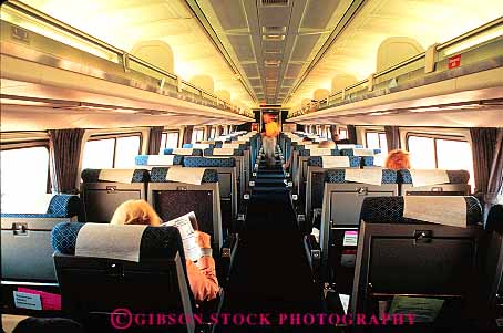 Interior Passengers Traveling In Coach Car Amtrak Train