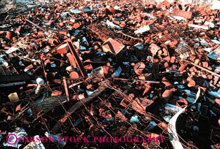 Stock Photo #1632: keywords -  debris ground horz litter metal pollution refuse rubbish trash waste