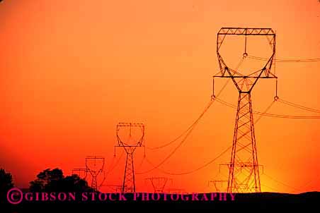 Stock Photo #1638: keywords -  conduct conducting conducts distribut electricity energy grid high horz industry line lines power silouette technology tension tower transmission wire wires