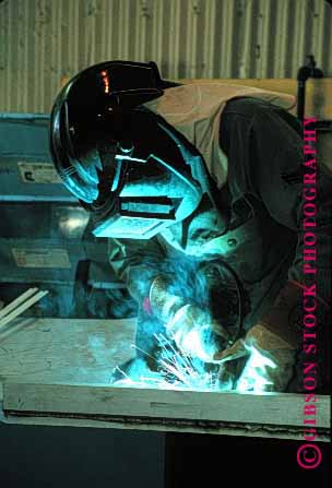 Stock Photo #1644: keywords -  heat helmet hot industry job manufacture metal occupation protection safety vert welder work