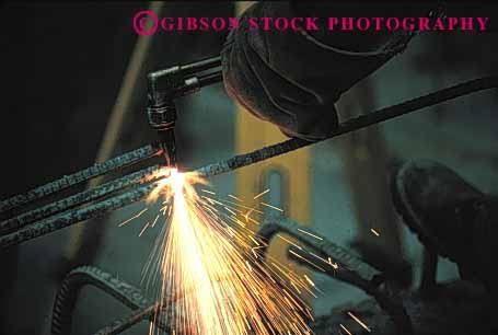 Stock Photo #1645: keywords -  cutting horz i rebar torch