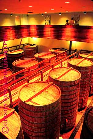 Stock Photo #1653: keywords -  aging architecture barrels interior lighting napa sterling tour vert wine winery wood