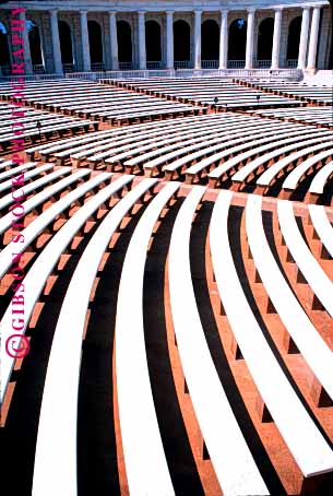 Stock Photo #1658: keywords -  abstract amphitheater architecture arlington bench clean color curve equal even geometric geometry lines parallel pattern seats symmetry uniform vert virginia white