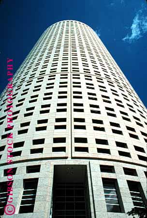 Stock Photo #1666: keywords -  architecture building business commerce design geometric high modern office rise round sky tall tampa tower upward vert windows