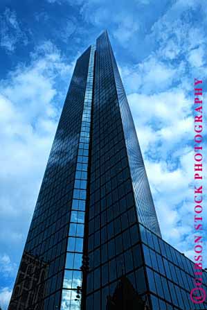 Stock Photo #1667: keywords - architecture boston building business commerce design geometric hancock high john modern office rise sky tall tower upward vert windows