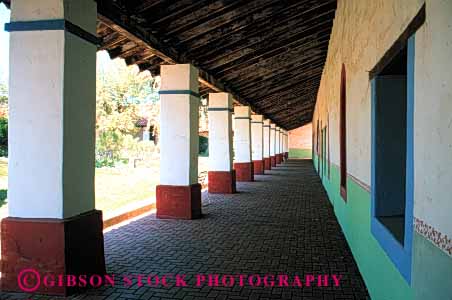 Stock Photo #1680: keywords -  architecture corridor horz interior miguel mission pillar san spanish veranda