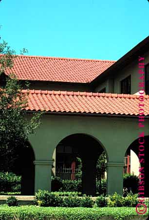 Stock Photo #1682: keywords -  arch architecture building clay roof spanish tile vert