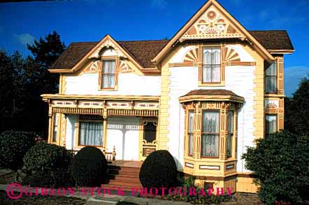 Stock Photo #1697: keywords -  architecture cute decorate ferndale gingerbread home horz house not ornate released traditional trim victorian