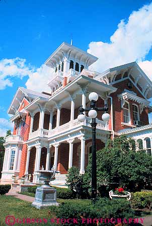 Stock Photo #16366: keywords - architecture belevedere big building buildings decorated decorative delicate design designed designs fancy galena gingerbread historic home homes house houses illinois intricate mansion mansions old ornate style styled styles vert victorian vintage
