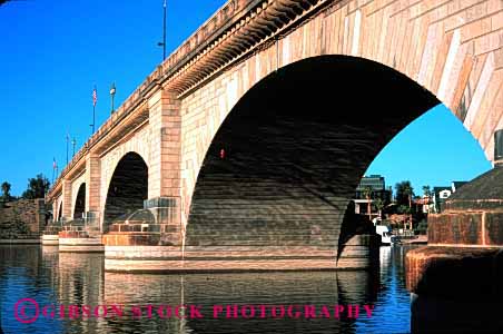 Stock Photo #1701: keywords -  arch architecture bearing bridge colorado column curve engineer havasu horz lake load london river round stone waterway