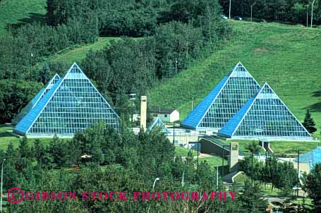 Stock Photo #1708: keywords -  angle architecture conservatory edmonton engineer geometric geometry glass greenhouse horz metal modern muttart new point pyramid triangle