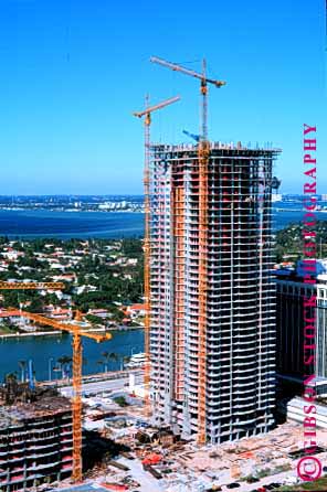 Stock Photo #1740: keywords -  beach construction high miami pour rise scaffold vert
