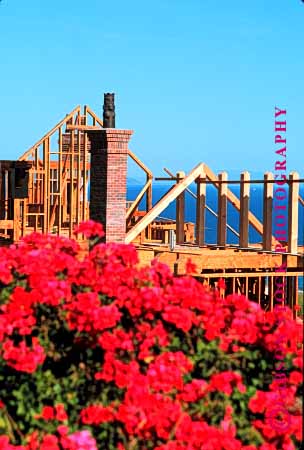 Stock Photo #1758: keywords - build chimney construction flower frame home house industry new vert wood