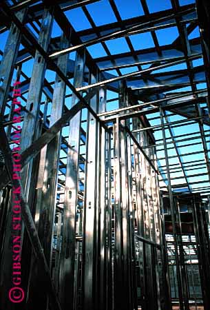 Stock Photo #1762: keywords - build construction frame geometric geometry home house industry metal modern new steel vert