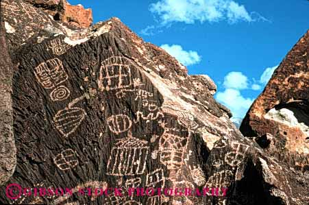 Stock Photo #1803: keywords - american ancient art california canyon chidago communicate depict history horz indian native old petroglyph prehistoric primitive record represent rock scrape symbol