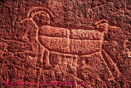 Stock Photo #6101: keywords - american animal area art artwork canyon etch glen horz indian national native petroglyph prehistoric primitive recreation rock scrape scratch sheep symbol