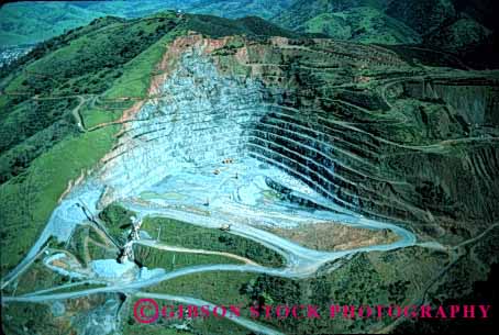 Stock Photo #1812: keywords -  aerial california dig environment extract gravel horz industry mine mining natural quarry resource rock sort stone terrace