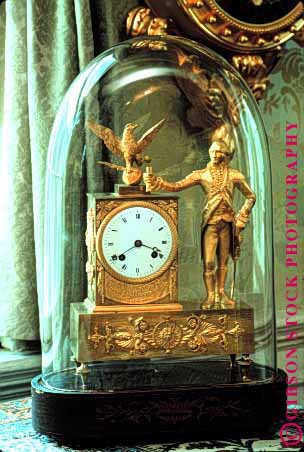 Stock Photo #1815: keywords - antique clock dial dome eagle george glass gold hands numeral roman rotate round time vert washington