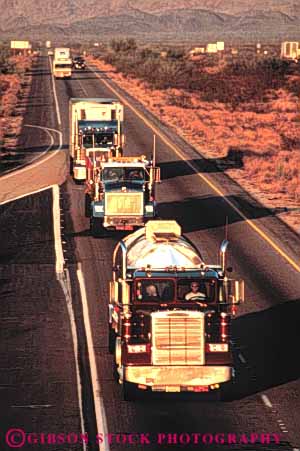 Stock Photo #3402: keywords -  california center commerce desert freight highway industry interstate transportation trucking trucks vert