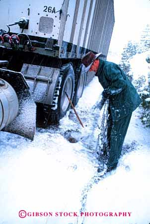 Stock Photo #1822: keywords -  chains challenge cold commerce difficult driver hazard industry install job occupation occupational shipping snow transportation trucker trucking vert weather wet winter work