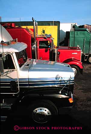 Stock Photo #1828: keywords -  arizona clean colorful commerce industry parked row shiny shipping stop transportation truck trucking trucks vert